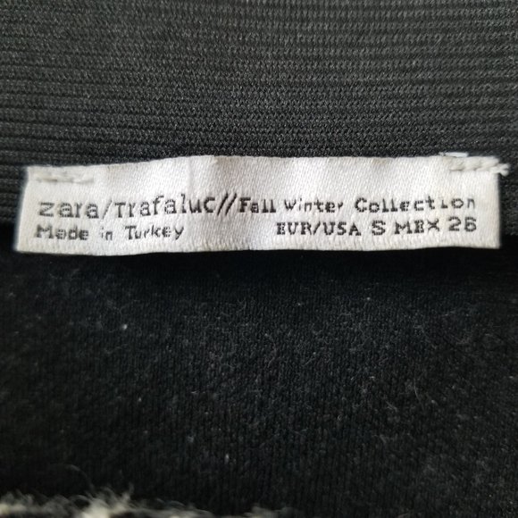 Zara Trafaluc Patterned Grey Black Women's Skirt - Picture 6 of 6